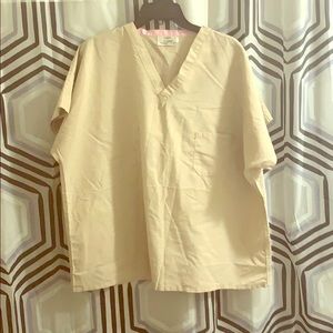 Basic tan color scrub uniform top
